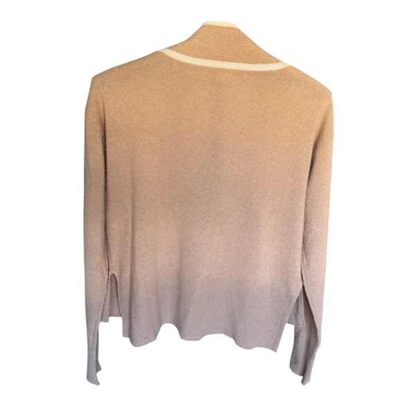 Veronica Beard TRISA 100% Cashmere Tan  Cardigan with Cream size S - Picture 5 of 5